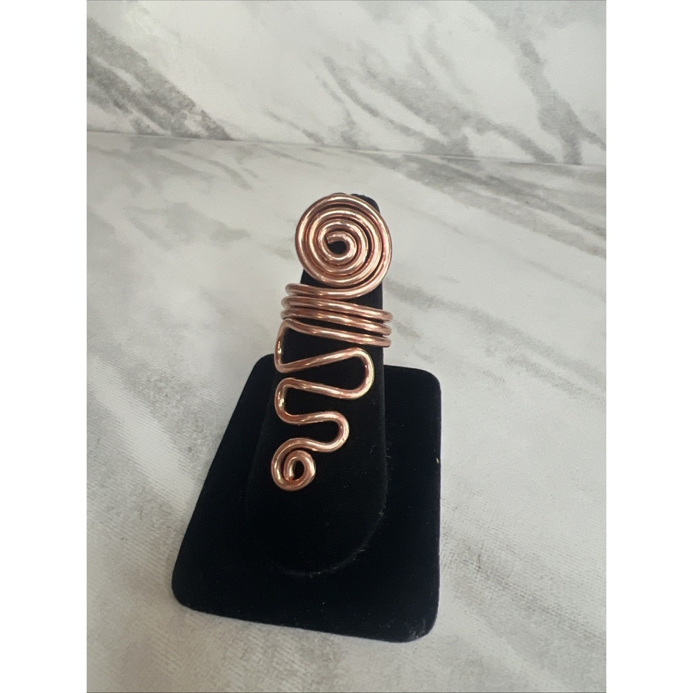 Copper Ring Size 8 Band Handcrafted Minimal Hammered Metal, Made in USA